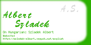 albert szladek business card